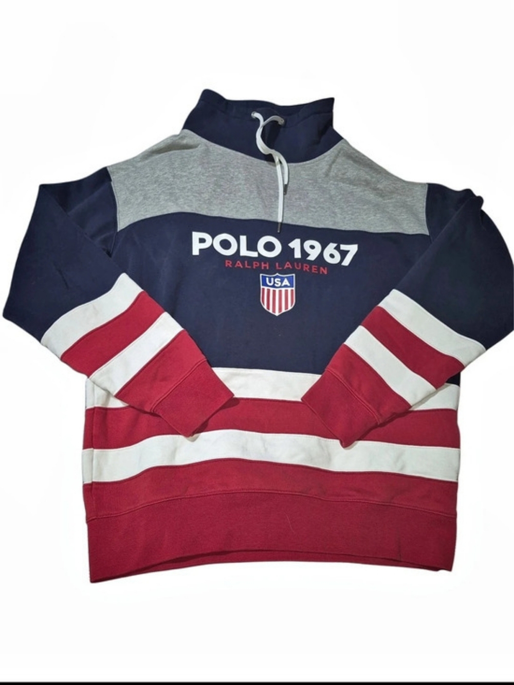 Polo Ralph Lauren Polo 1967 Color Block Pullover Funnel Neck Sweatshirt Size M
